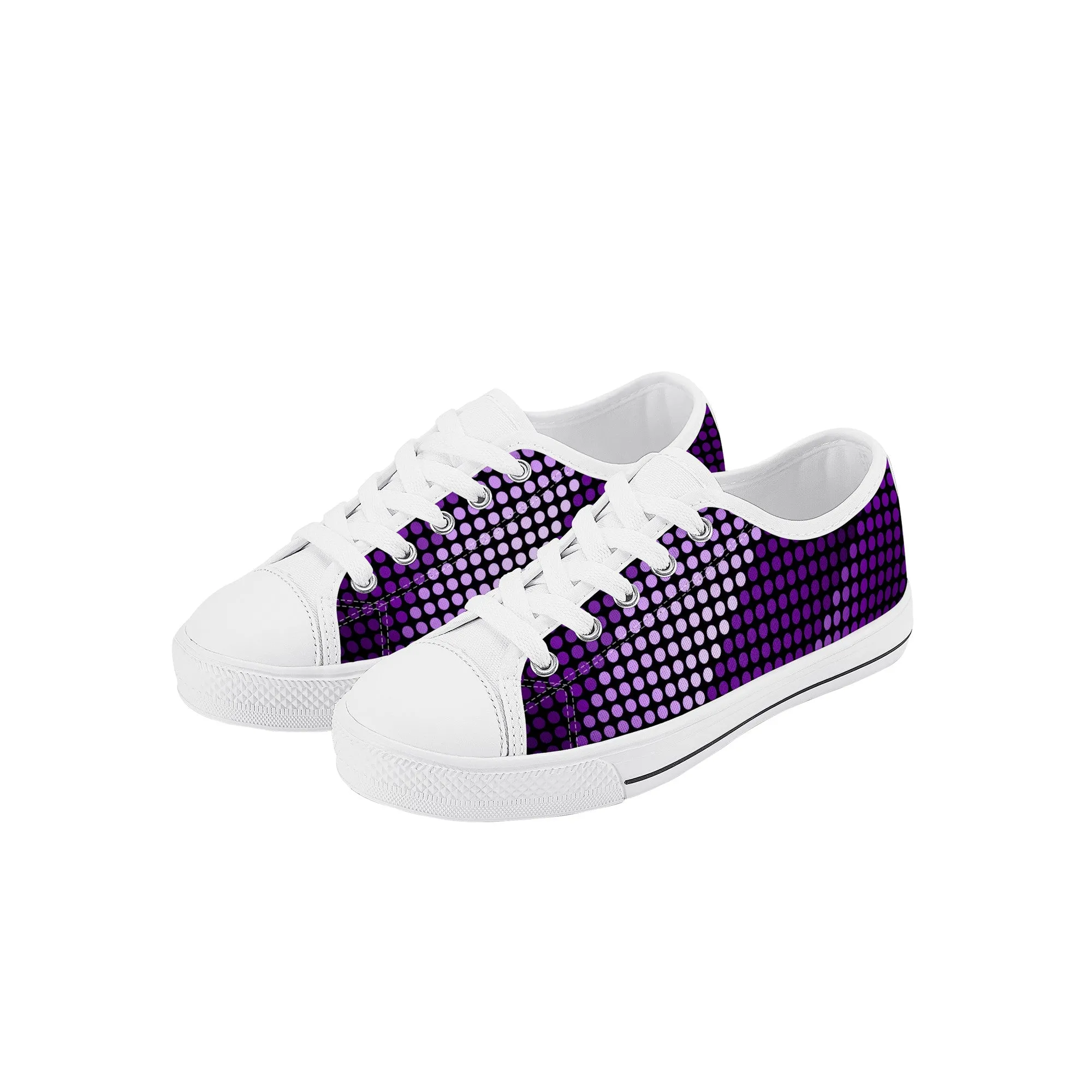 Kids Low Top Canvas Sneakers - Purple