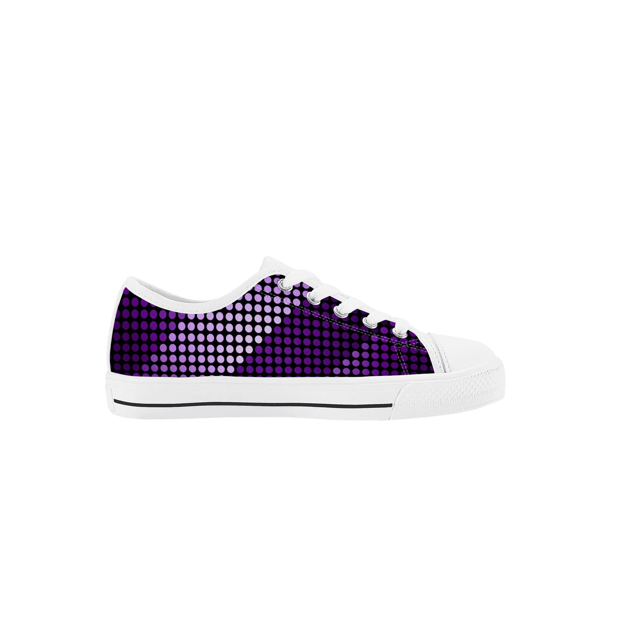 Kids Low Top Canvas Sneakers - Purple