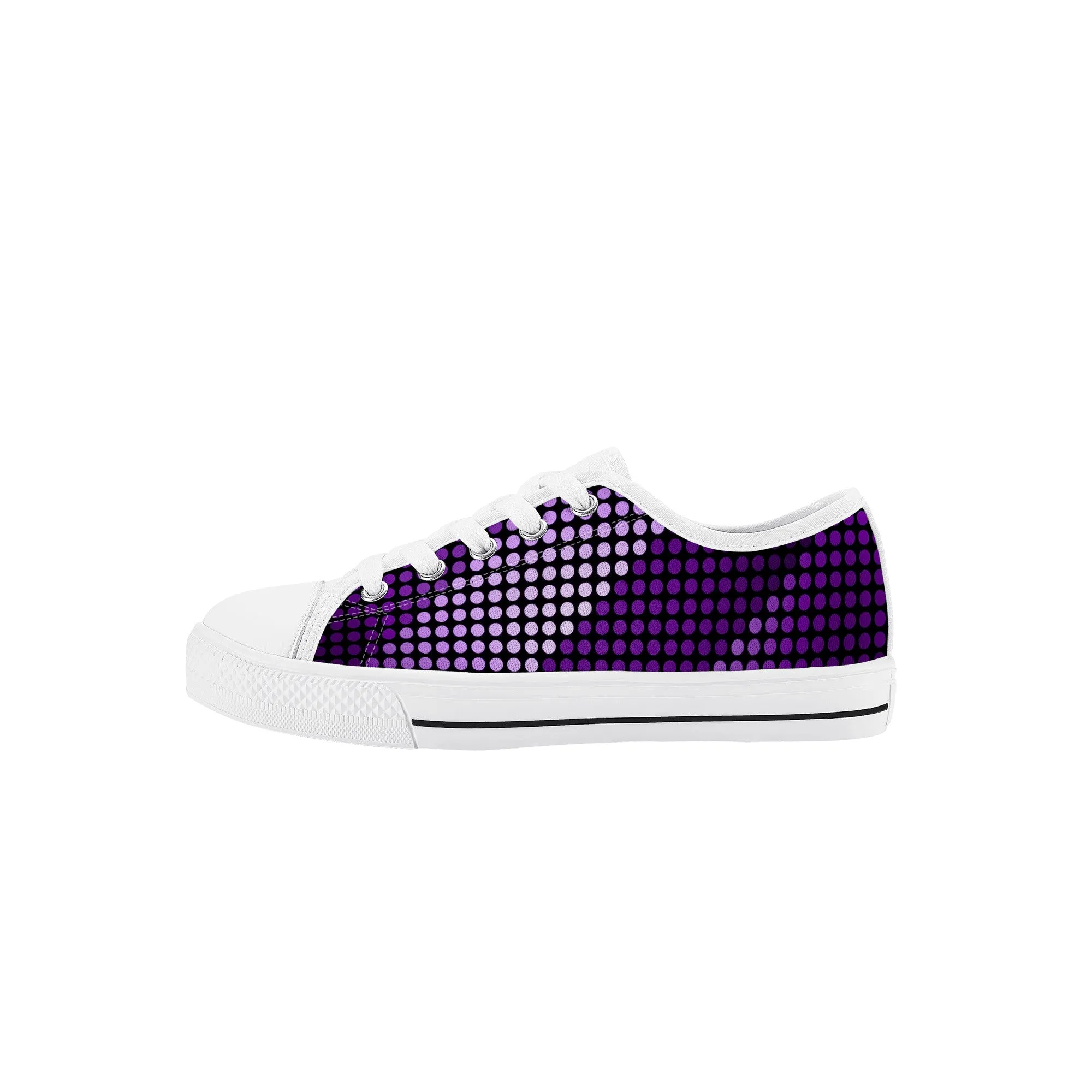 Kids Low Top Canvas Sneakers - Purple