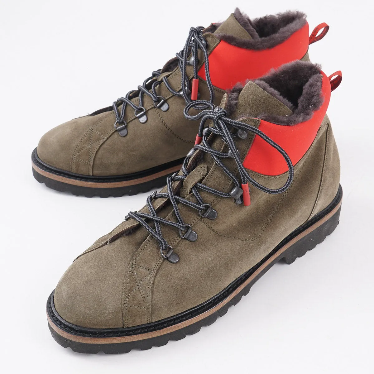 Kiton Fur-Lined Suede Hiking Boots