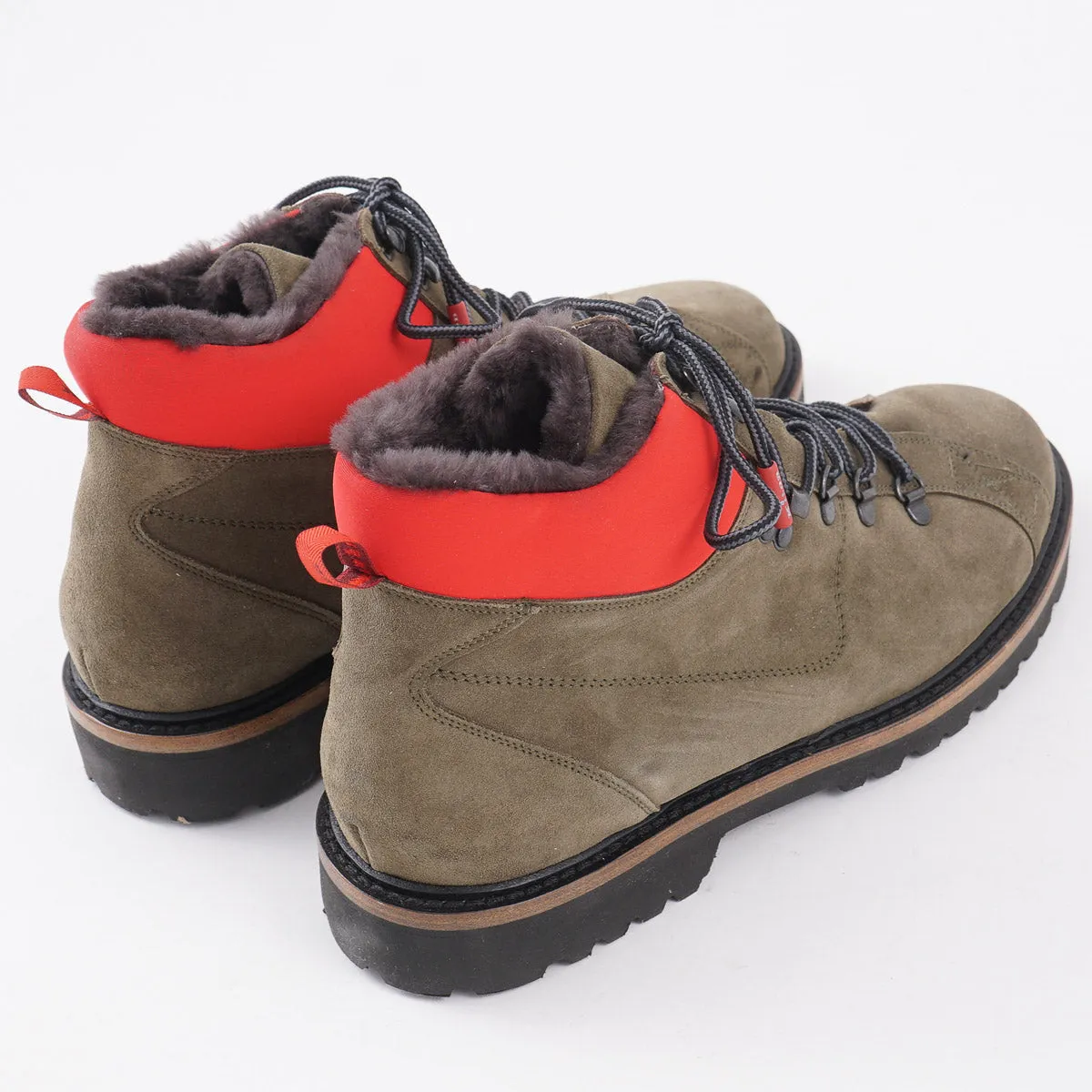 Kiton Fur-Lined Suede Hiking Boots