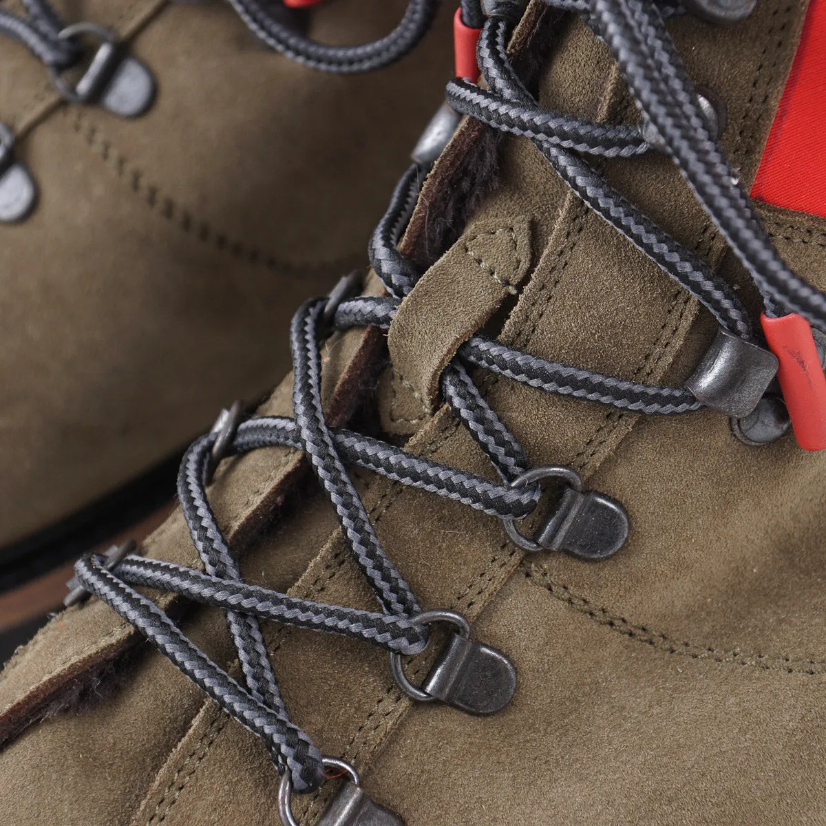 Kiton Fur-Lined Suede Hiking Boots