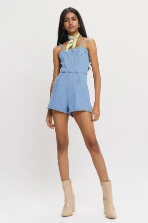 Light Indigo Denim Romper