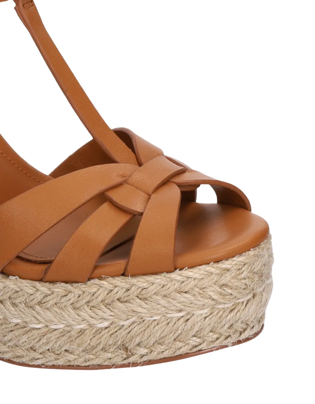 Lola Cruz Emily Tan Leather Wedges