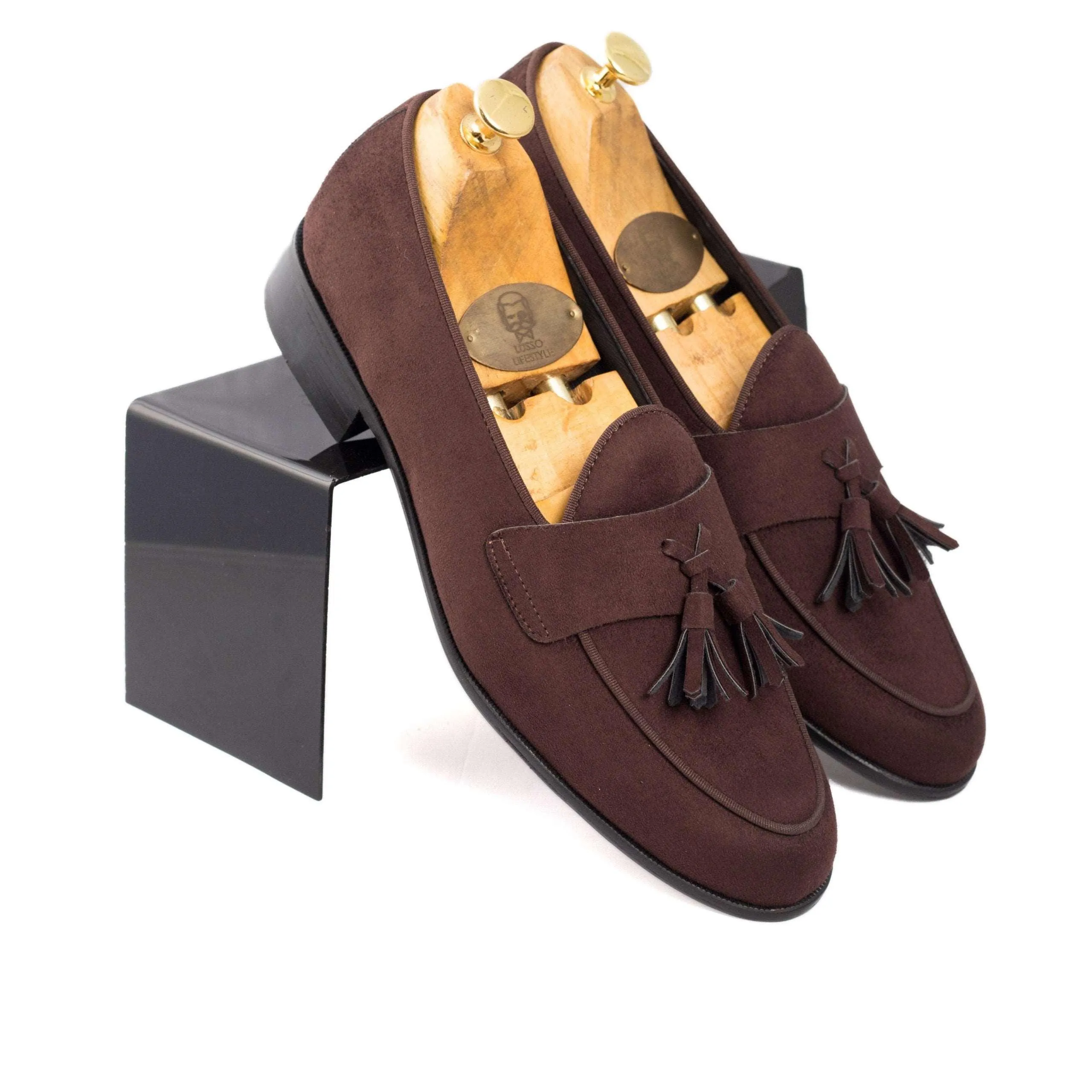 LUNA - BROWN SUEDE TASSEL SLIP-ON