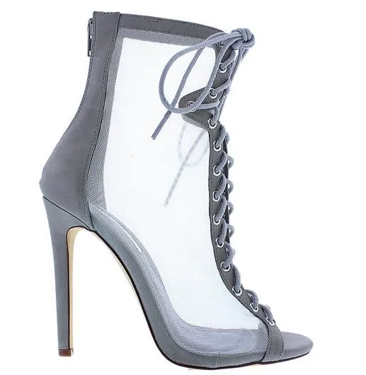 MARLO GREY MESH BOOTIE