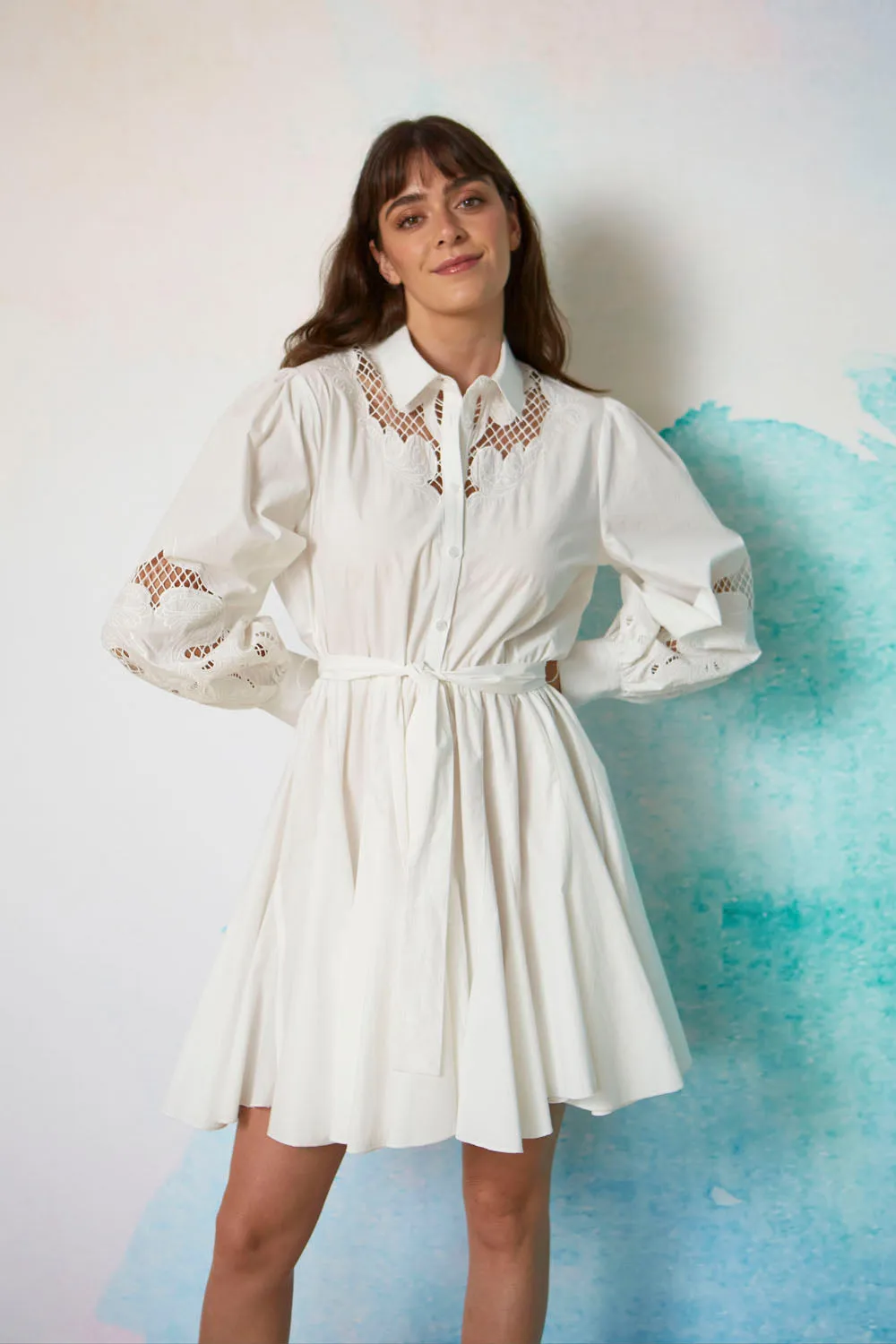 Md'M White Poplin Dress