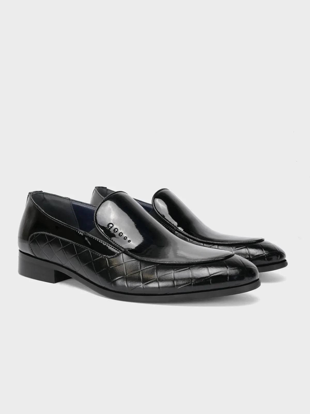 Mens "REYES" Shiny Moc Style Formal Shoes