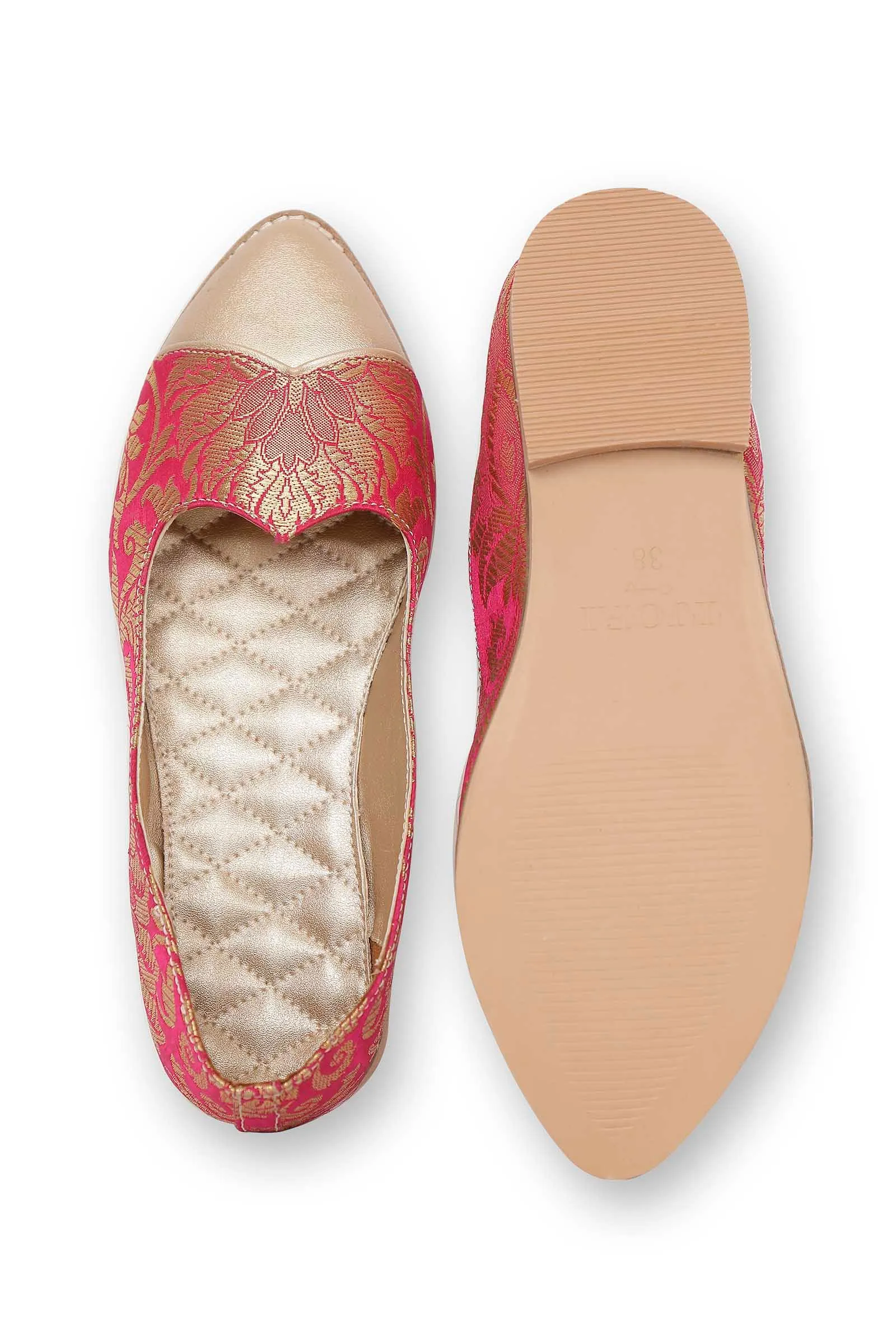 Pink Brocade Loafers