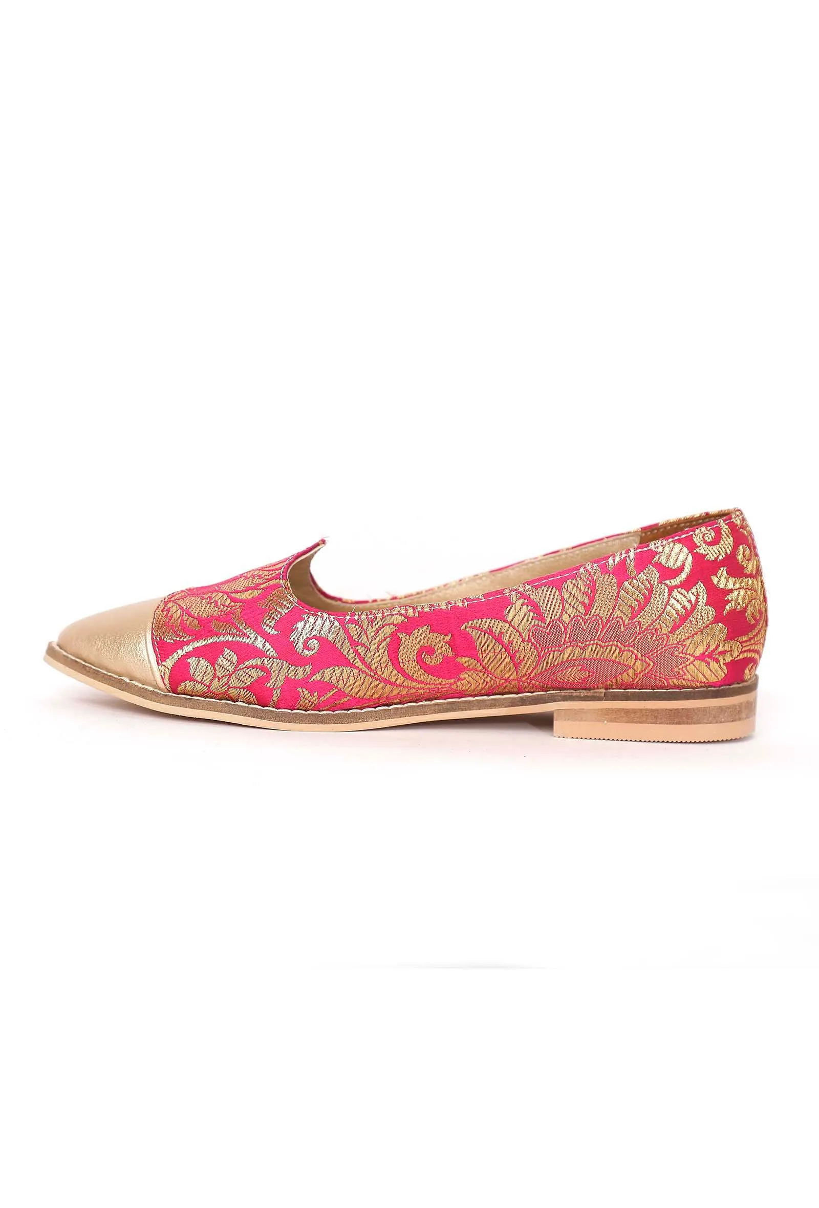 Pink Brocade Loafers