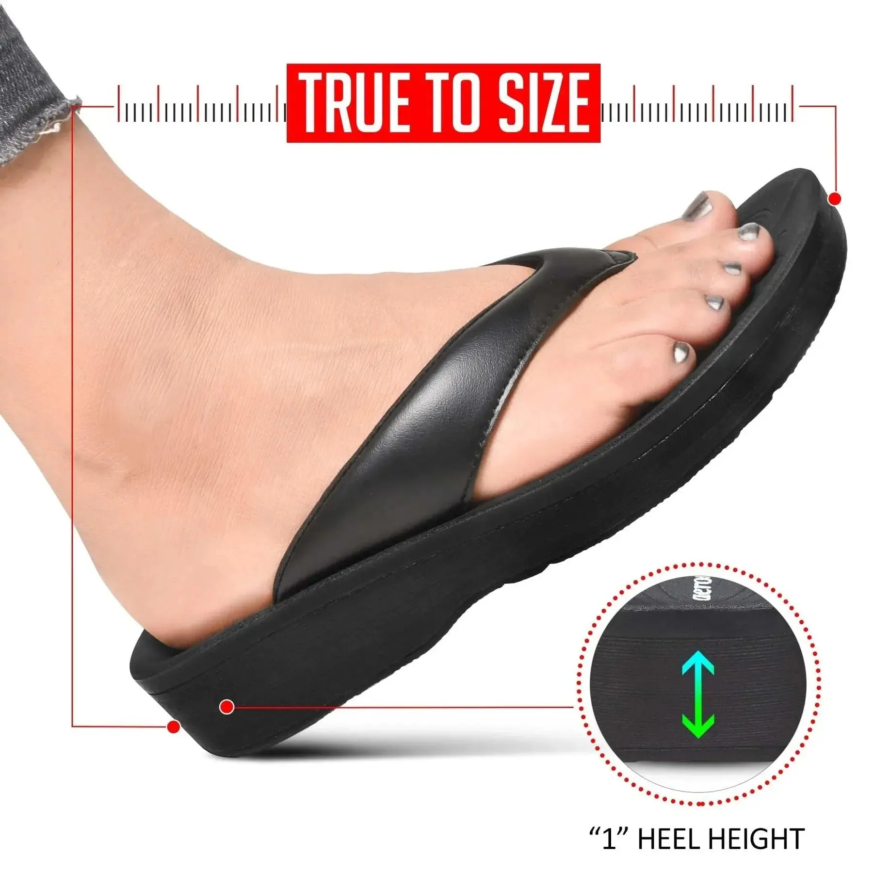 Ravine Orthotic Thong Sandal - Black