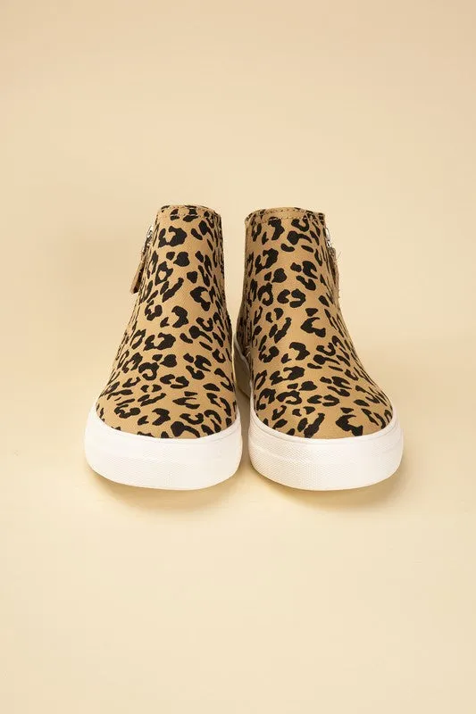 Route-S High Top Leopard Sneakers