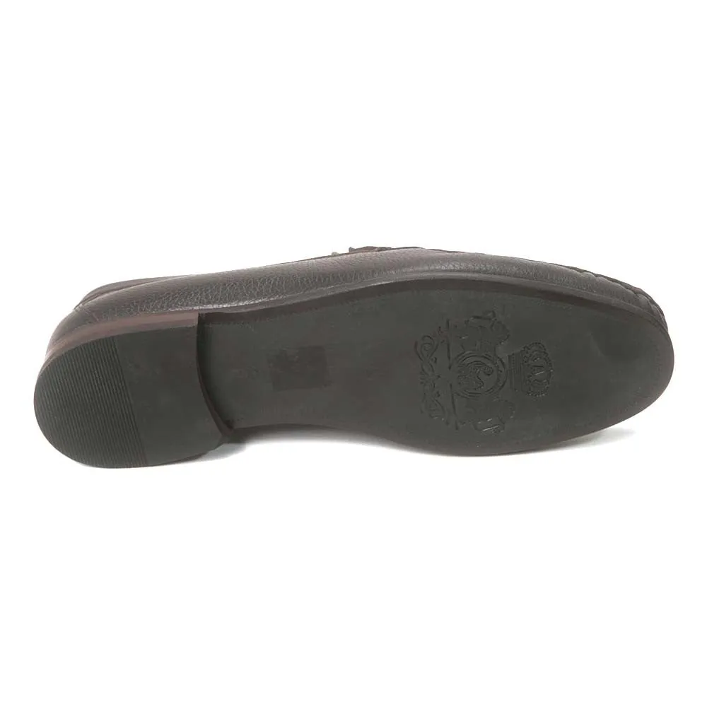 Sigotto Uomo Brown Grain Leather Slip-on with Leather Sole