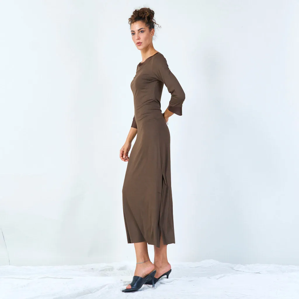 Sleek midi dress with side slit wholesale