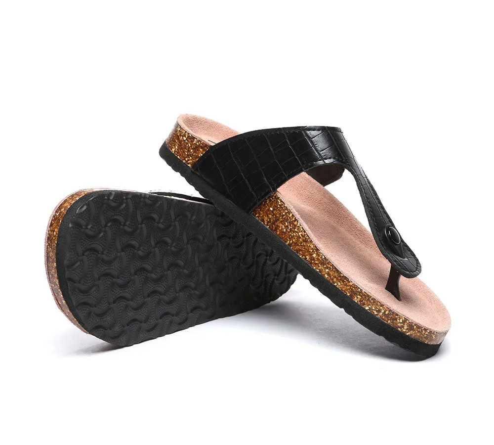 TARRAMARRA® UGG Adjustable Strap Embossed Summer Beach Thong Sandal Slides Lindsay