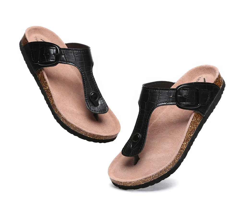 TARRAMARRA® UGG Adjustable Strap Embossed Summer Beach Thong Sandal Slides Lindsay