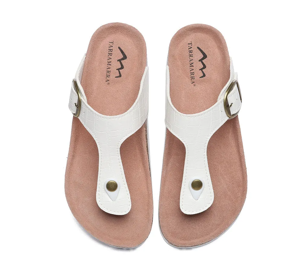 TARRAMARRA® UGG Adjustable Strap Embossed Summer Beach Thong Sandal Slides Lindsay