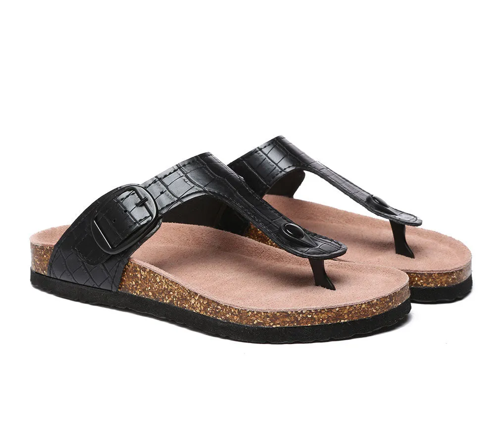 TARRAMARRA® UGG Adjustable Strap Embossed Summer Beach Thong Sandal Slides Lindsay