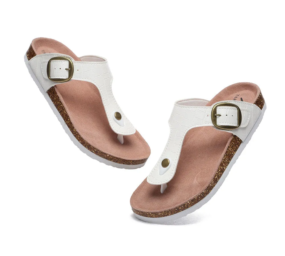 TARRAMARRA® UGG Adjustable Strap Embossed Summer Beach Thong Sandal Slides Lindsay