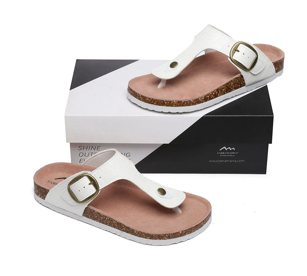 TARRAMARRA® UGG Adjustable Strap Embossed Summer Beach Thong Sandal Slides Lindsay