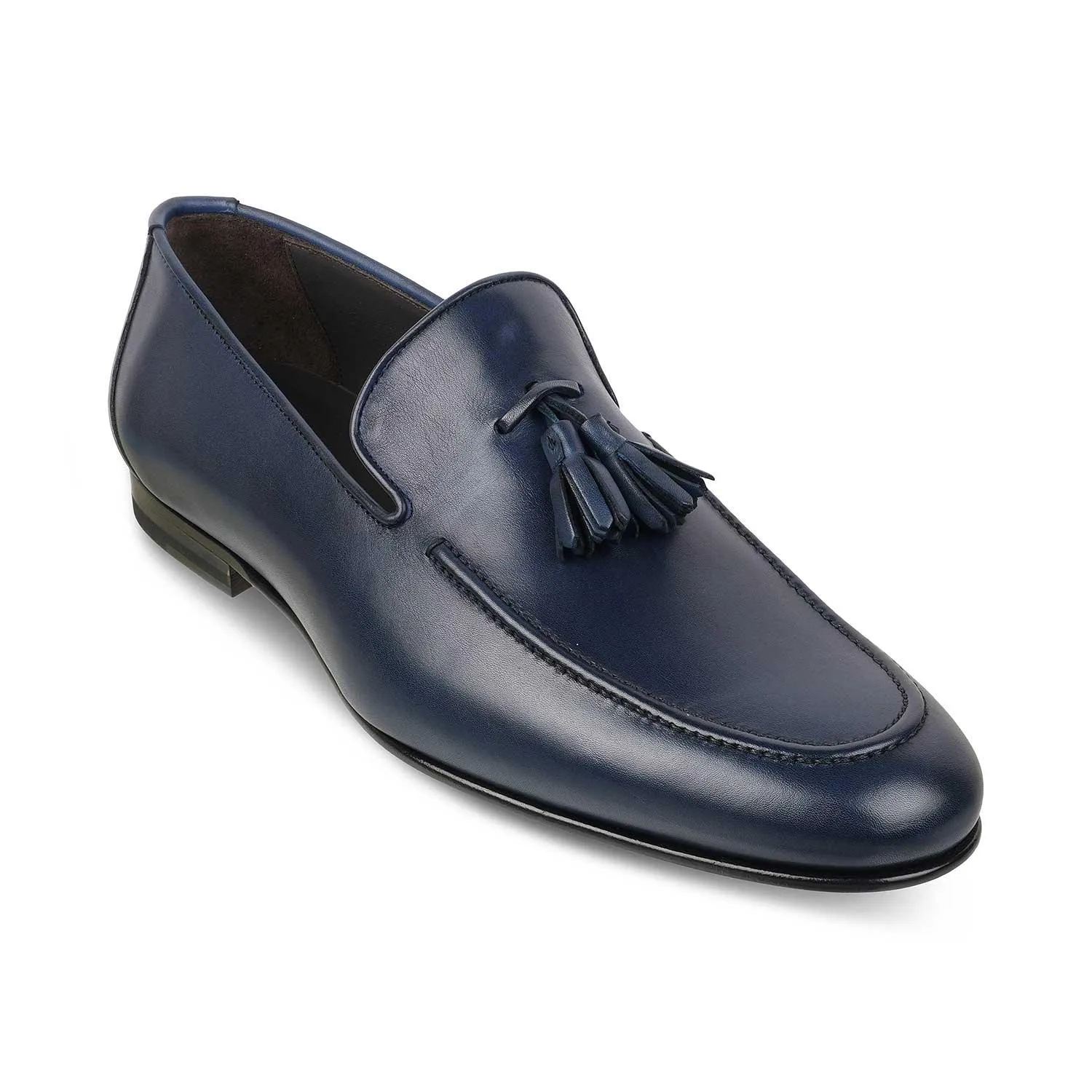 The Mancio Blue Men's Handcrafted Leather Loafers Tresmode