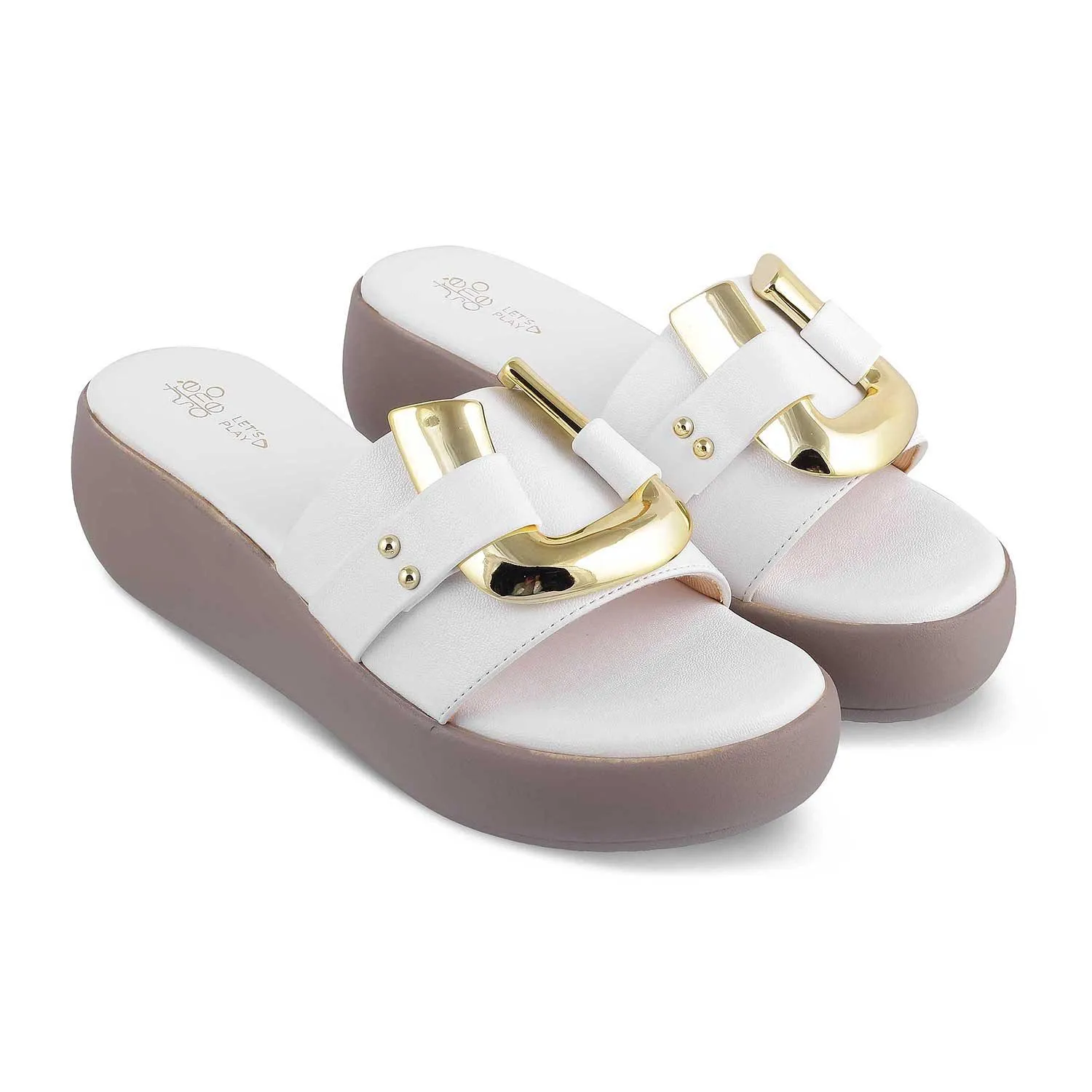 The Shorse White Women's Dress Wedge Sandals Tresmode