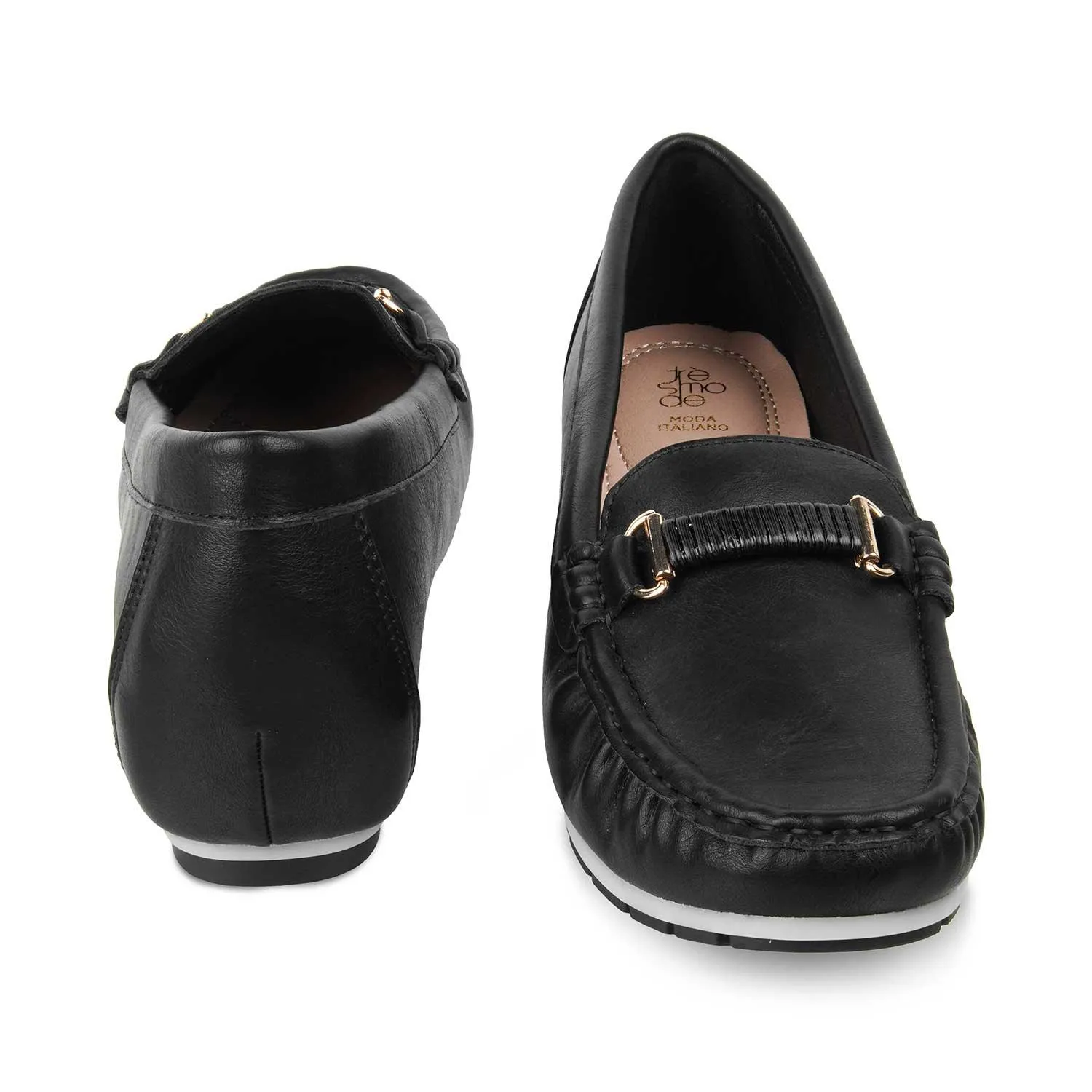 The Yonor Black Women's Dress Wedge Loafer Tresmode