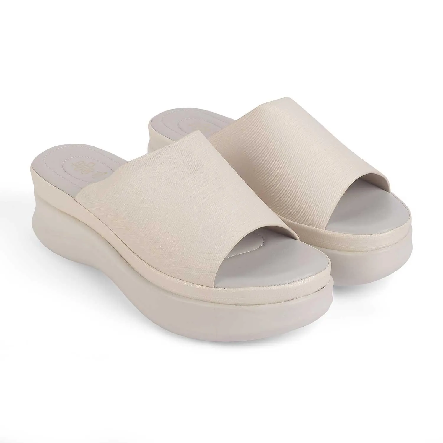 Tresmode San White Women's Casual Wedge Sandals