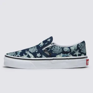 VANS Blue Multi Ocean Glow Classic Slip-On Children's Sneaker