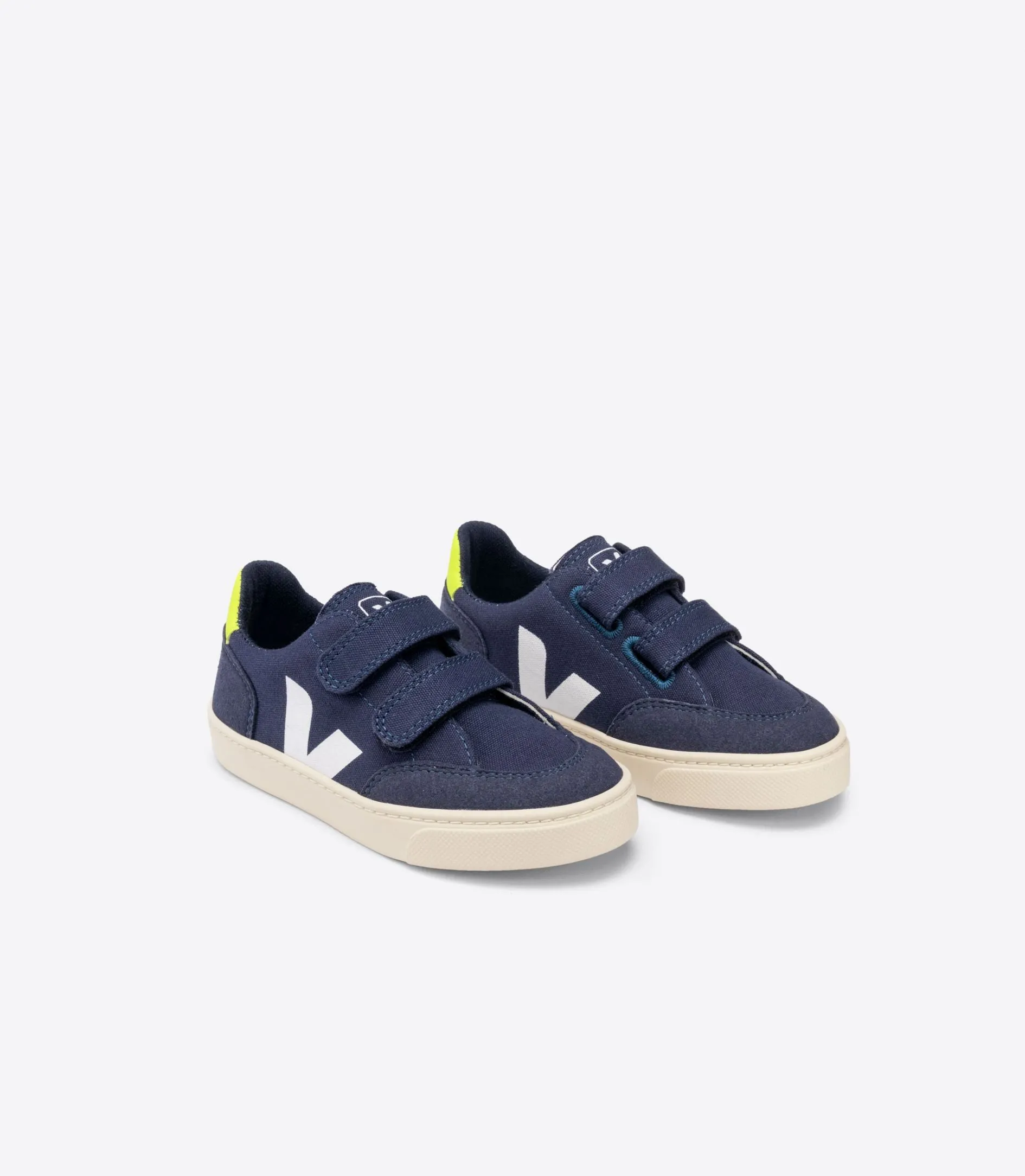 Veja V12 Velco Canvas - Nautical Jaune Fluo